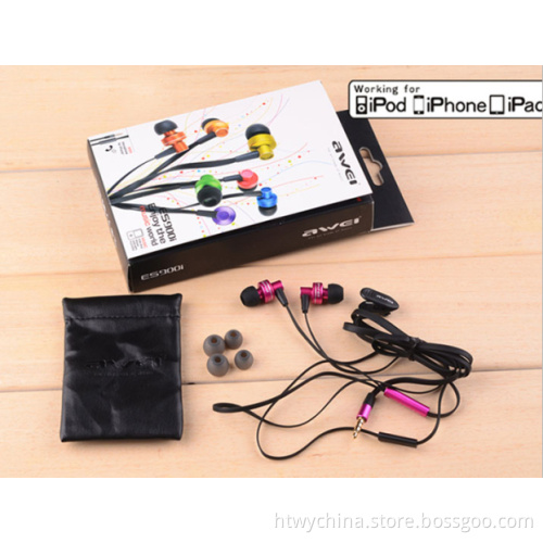in-Ear Earphone with Flat Cable, Awei Es-900I Earphone